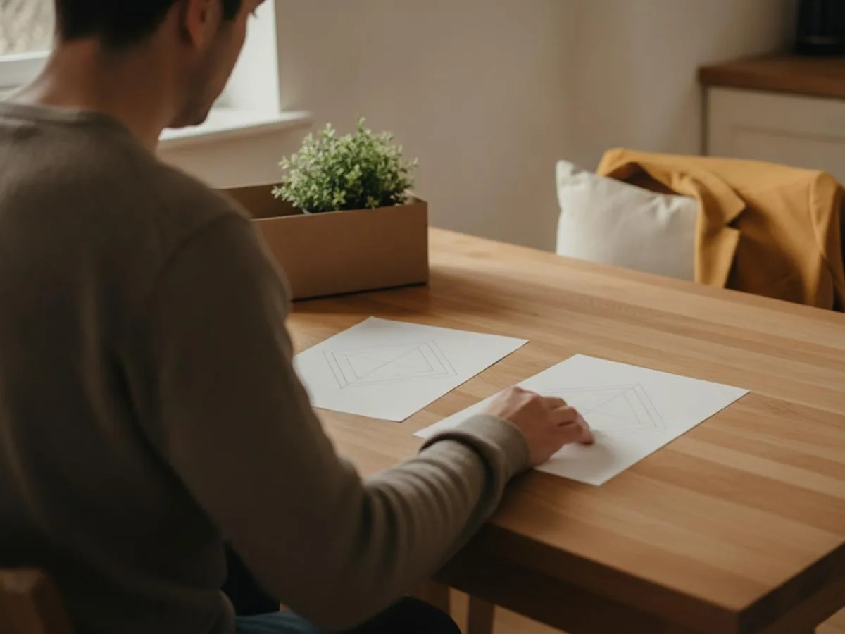 Persona revisando papeles en casa tras un despido improcedente